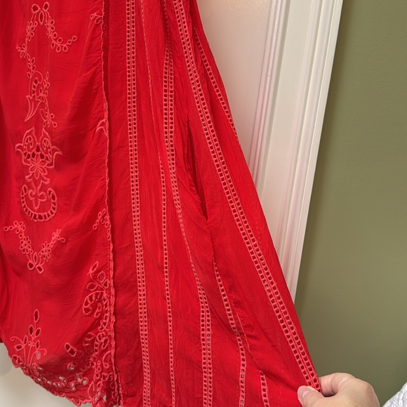 Johnny Was Red Sleeveless Midi Sundress-Large - Picture 7 of 9